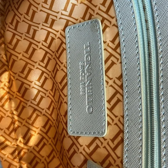 Tignanello Light Blue Leather Satchel Purse - Picture 7 of 12